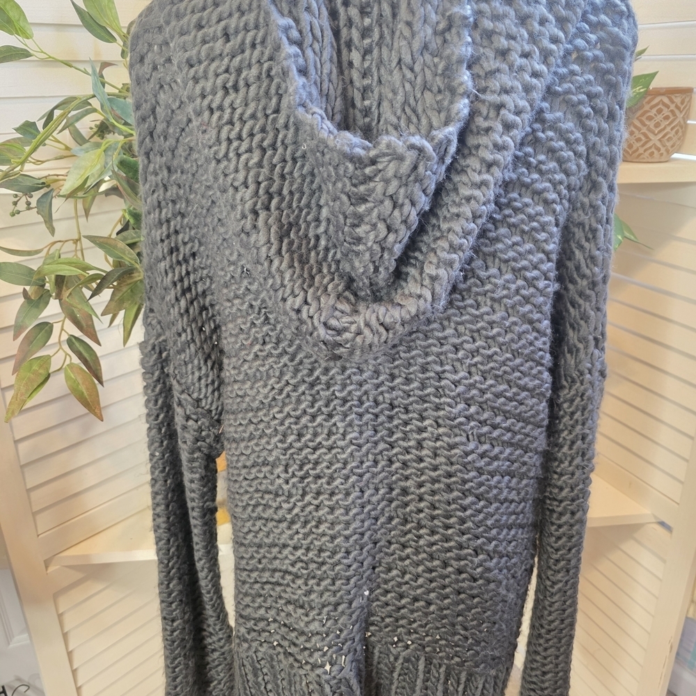 POL Women's Charcoal V-Neck Sweater - Picture 3 of 6